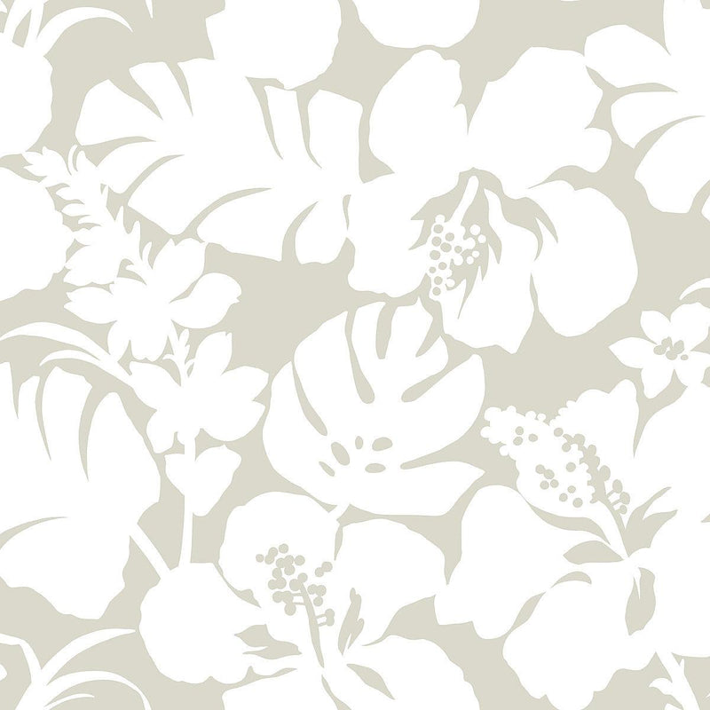 Wallpaper Hibiscus Arboretum Wallpaper // Cream 