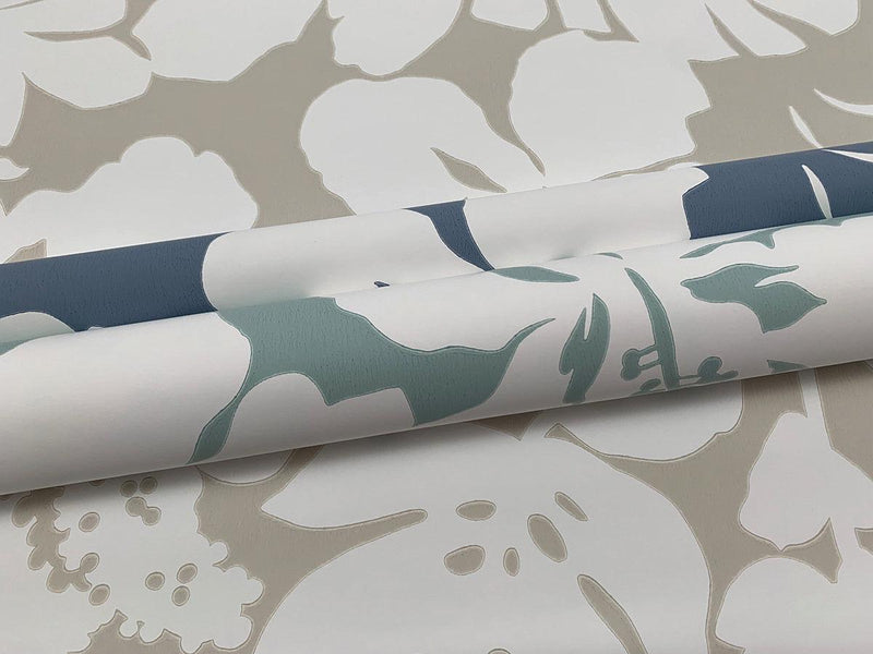 Wallpaper Hibiscus Arboretum Wallpaper // Light Grey 