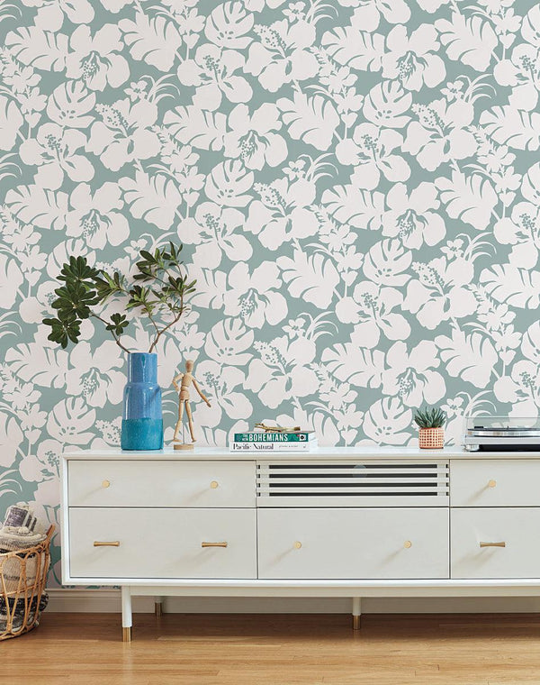 Wallpaper Hibiscus Arboretum Wallpaper // Light Grey 