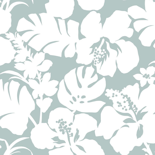 Wallpaper Hibiscus Arboretum Wallpaper // Light Grey 