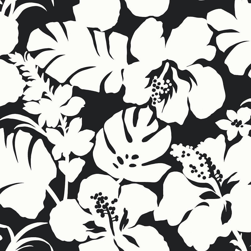 Wallpaper Hibiscus Arboretum Wallpaper Sample // Black 8 x 10 