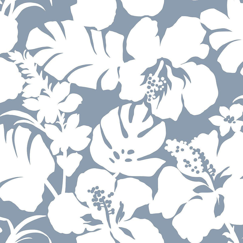 Wallpaper Hibiscus Arboretum Wallpaper Sample // Blue 8 x 10 