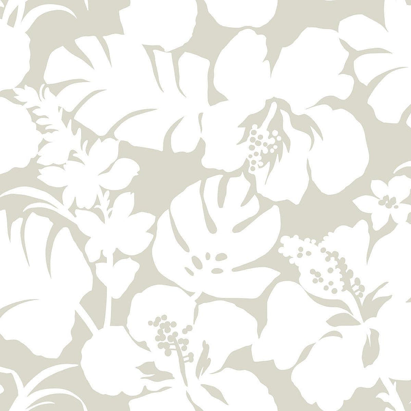 Wallpaper Hibiscus Arboretum Wallpaper Sample // Cream 8 x 10 
