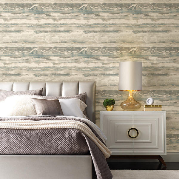 Wallpaper High Tide Peel & Stick Wallpaper // Taupe & Blue 