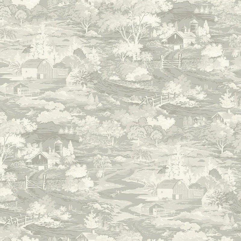 Wallpaper Homestead Wallpaper // Grey & Off White 