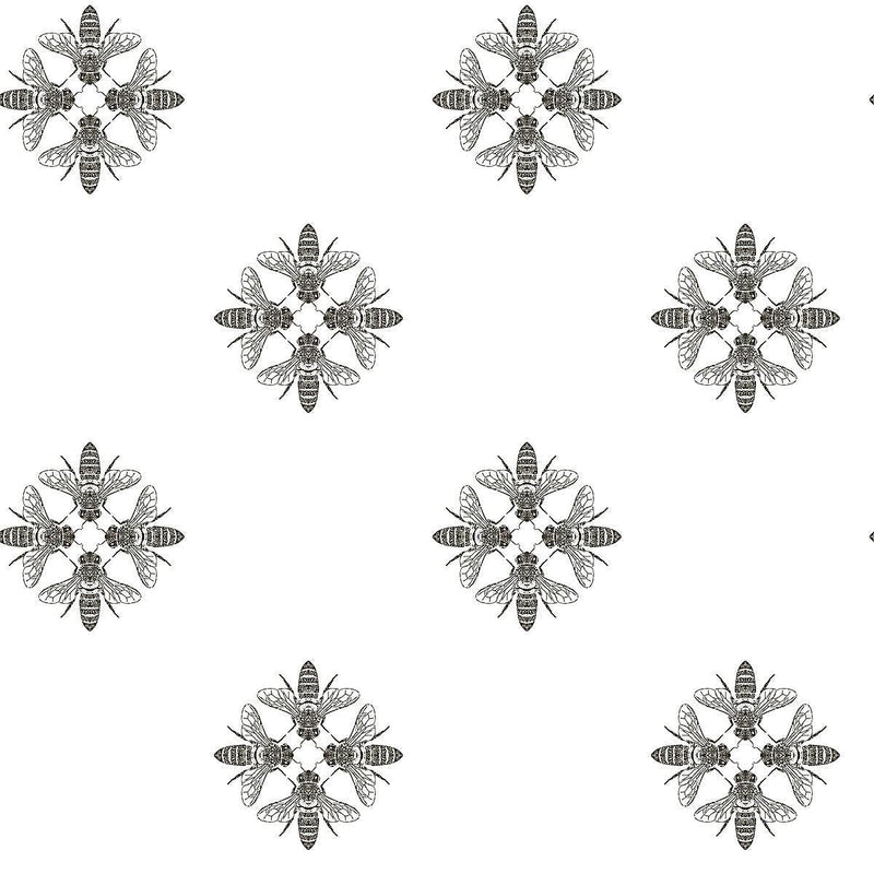 Wallpaper Honey Bee Wallpaper Sample // Black & White 8 x 10 