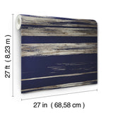 Wallpaper Horizontal Dry Brush Wallpaper // Navy 