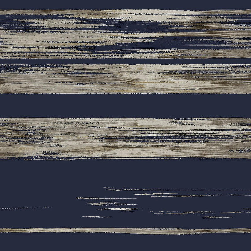 Wallpaper Horizontal Dry Brush Wallpaper // Navy 