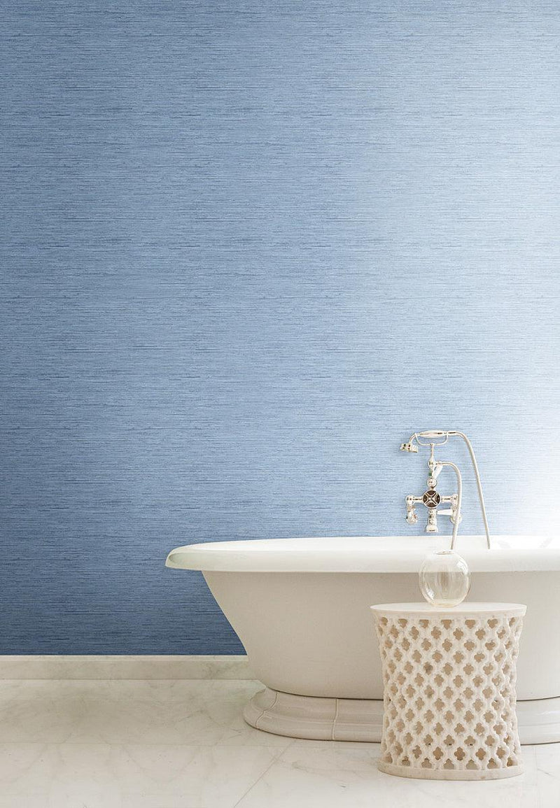 Wallpaper Horizontal Grasscloth Wallpaper // Light Blue 