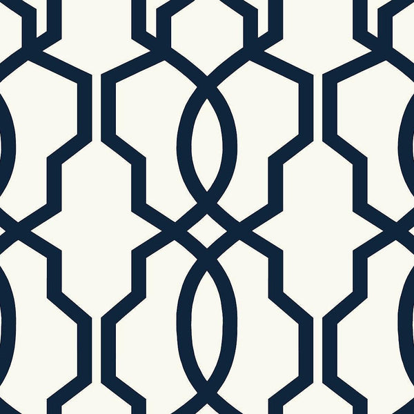 Wallpaper Hourglass Trellis Wallpaper // Navy 