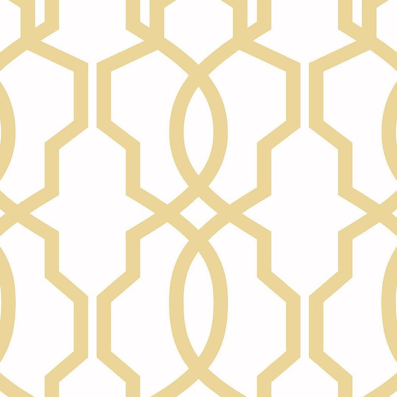 Wallpaper Hourglass Trellis Wallpaper Sample // Yellow 8 x 10 