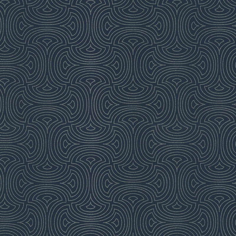 Wallpaper Hourglass Wallpaper Sample // Navy 8 x 10 