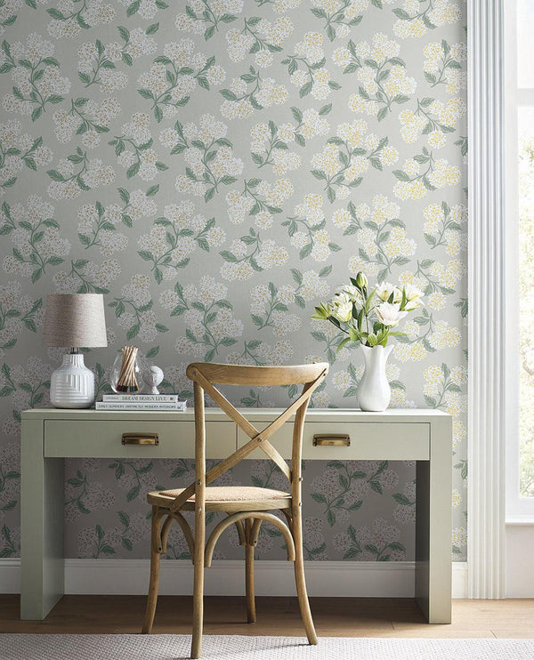 Wallpaper Hydrangea Wallpaper // Beige 