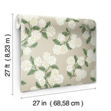 Wallpaper Hydrangea Wallpaper // Beige 