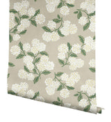 Wallpaper Hydrangea Wallpaper // Beige 