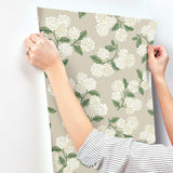 Wallpaper Hydrangea Wallpaper // Beige 