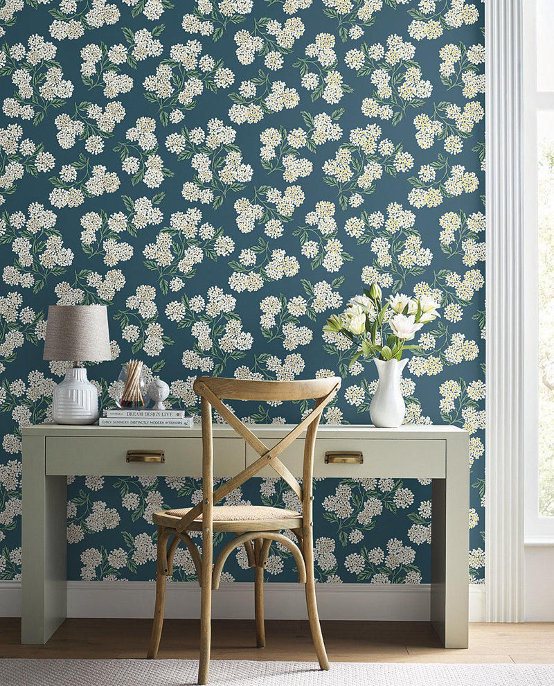 Wallpaper Hydrangea Wallpaper // Blue 