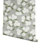 Wallpaper Hydrangea Wallpaper // Grey 