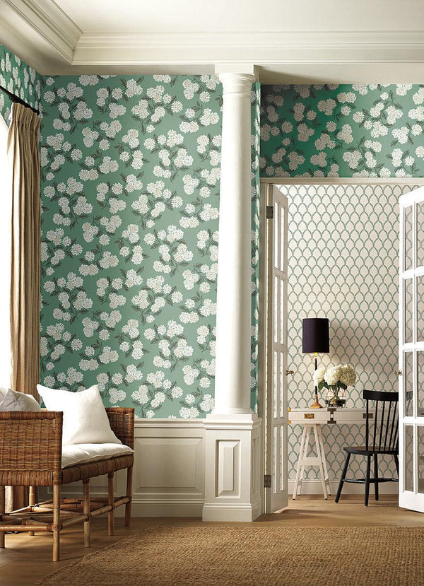 Wallpaper Hydrangea Wallpaper // Jade 