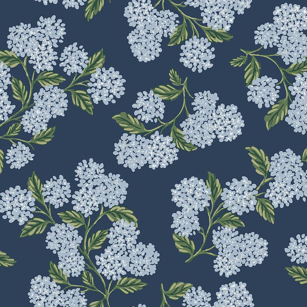 Wallpaper Hydrangea Wallpaper // Navy 