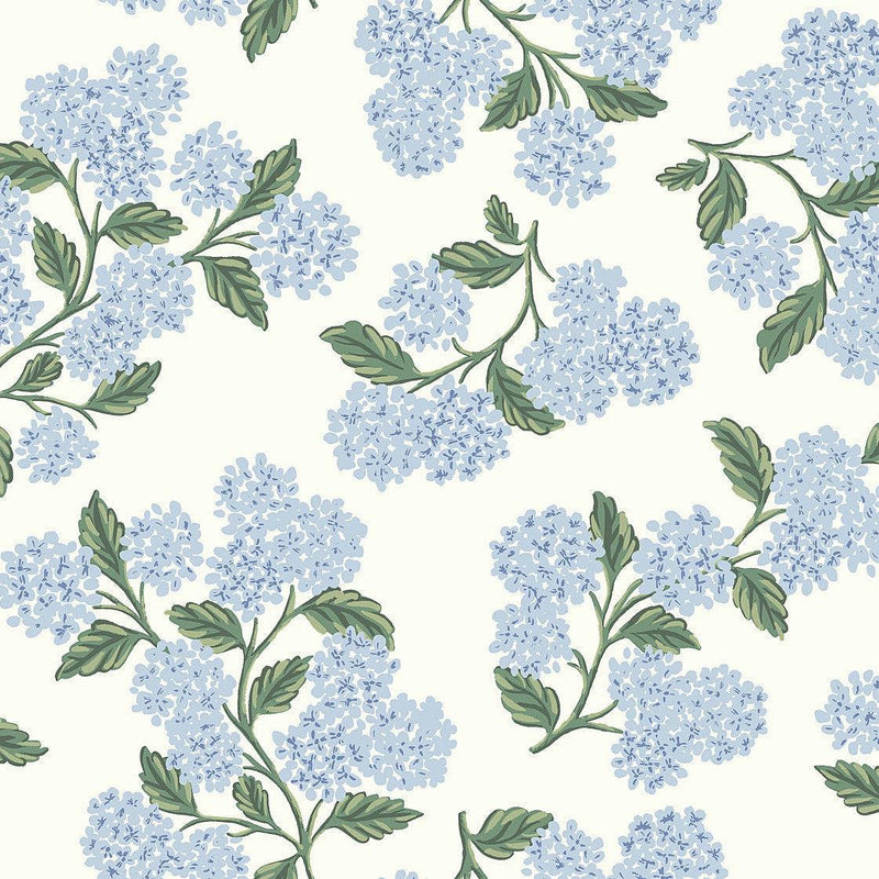 Wallpaper Hydrangea Wallpaper Sample // Blue & White 8 x 10 