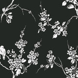 Wallpaper Imperial Blossoms Branch Wallpaper // Black & White 