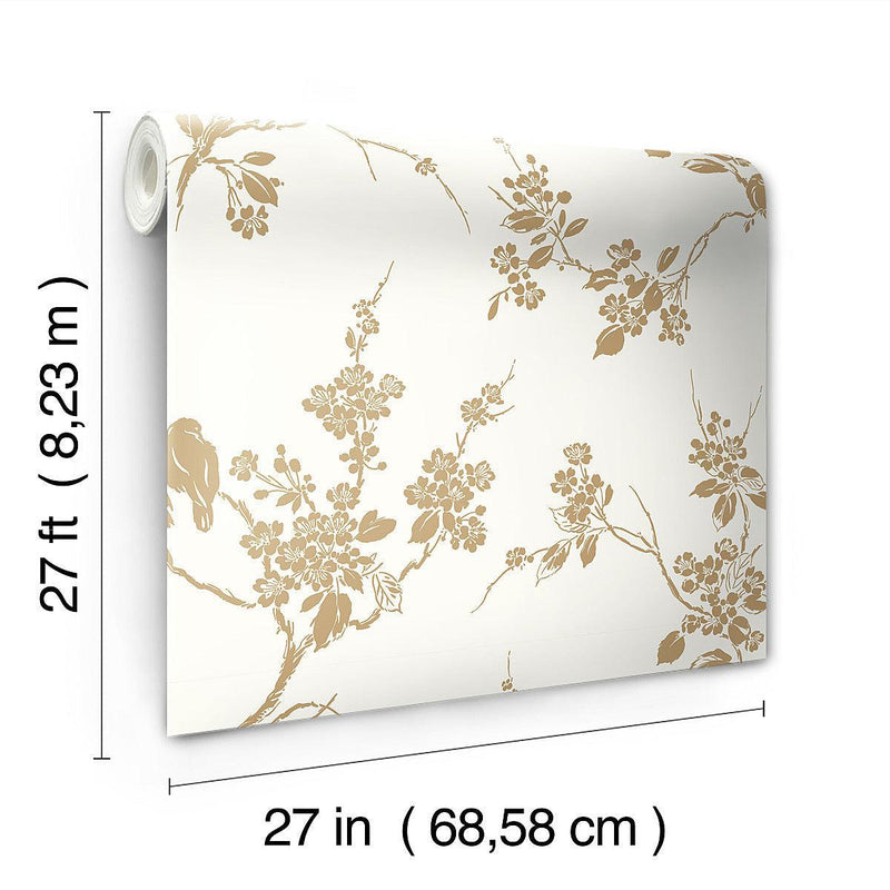 Wallpaper Imperial Blossoms Branch Wallpaper // Gold Metallic 