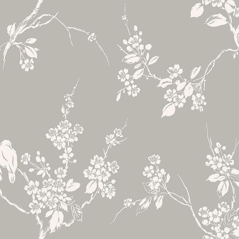 Wallpaper Imperial Blossoms Branch Wallpaper // Grey & White 