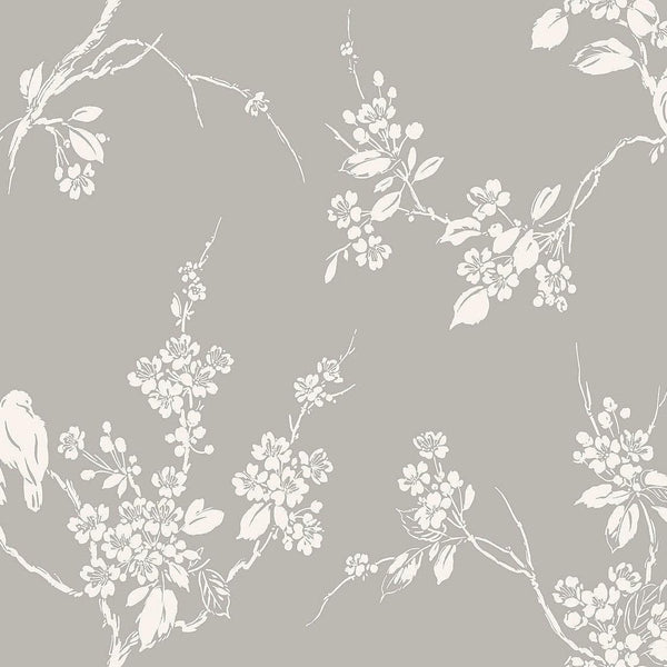 Wallpaper Imperial Blossoms Branch Wallpaper // Grey & White 