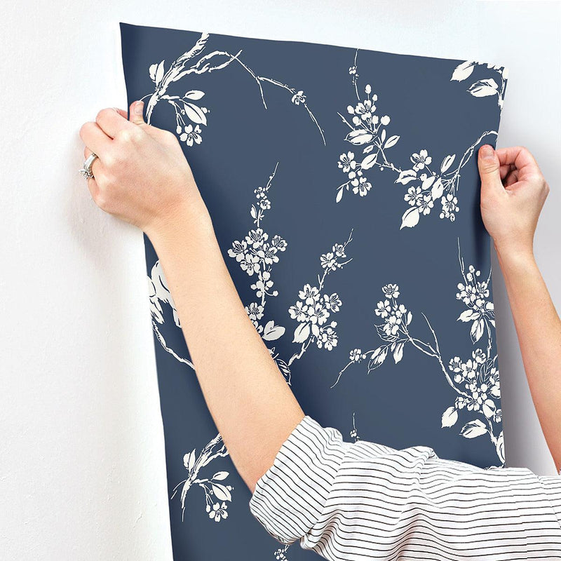 Wallpaper Imperial Blossoms Branch Wallpaper // Navy 