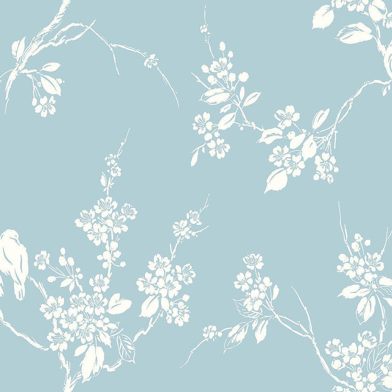 Wallpaper Imperial Blossoms Branch Wallpaper Sample // Blue 8 x 10 