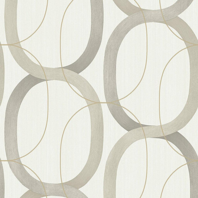 Wallpaper Interlock Peel & Stick Wallpaper Sample // Light Taupe 8 x 10 