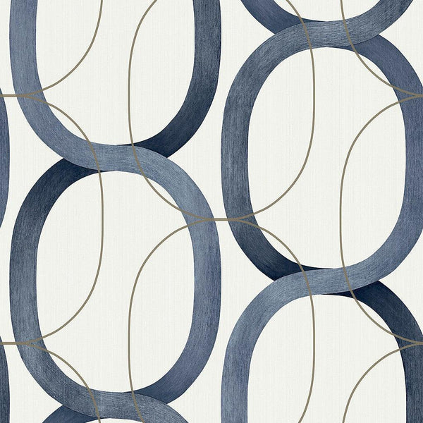 Wallpaper Interlock Wallpaper // Navy 