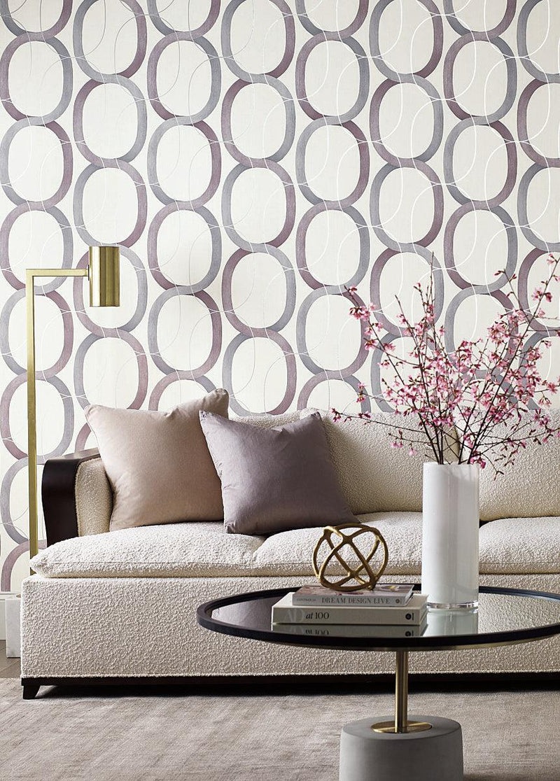 Wallpaper Interlock Wallpaper // Plum 