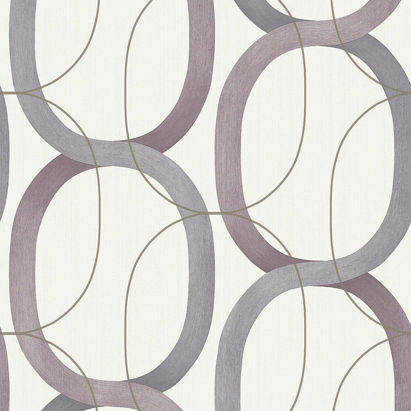 Wallpaper Interlock Wallpaper Sample // Plum 8 x 10 