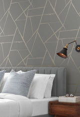 Wallpaper Intersect Wallpaper // Grey Metallic 