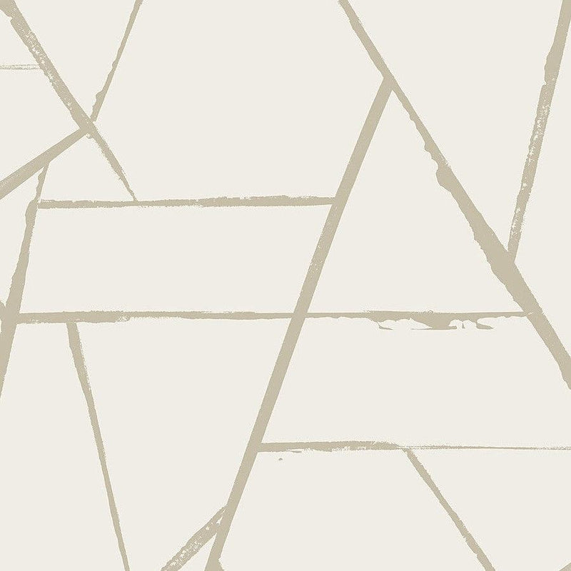 Wallpaper Intersect Wallpaper Sample // Beige Metallic 8 x 10 