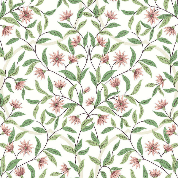 Wallpaper Jasmine Wallpaper // Coral 