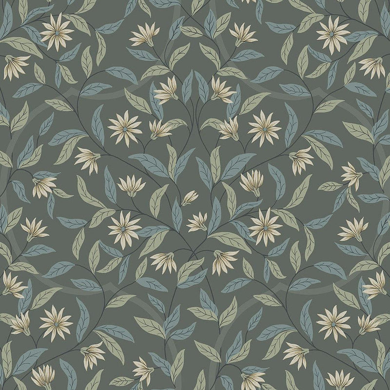 Wallpaper Jasmine Wallpaper Sample // Charcoal 8 x 10 