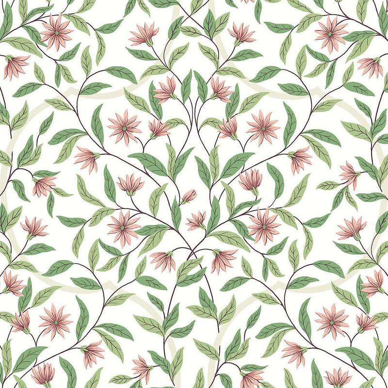 Wallpaper Jasmine Wallpaper Sample // Coral 8 x 10 