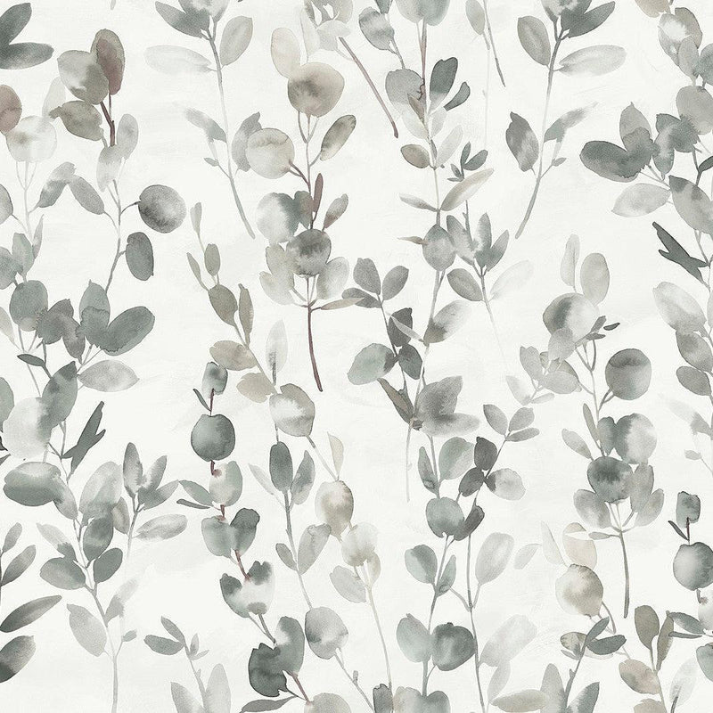 Wallpaper Joyful Eucalyptus Wallpaper Sample // Grey & Taupe 8 x 10 