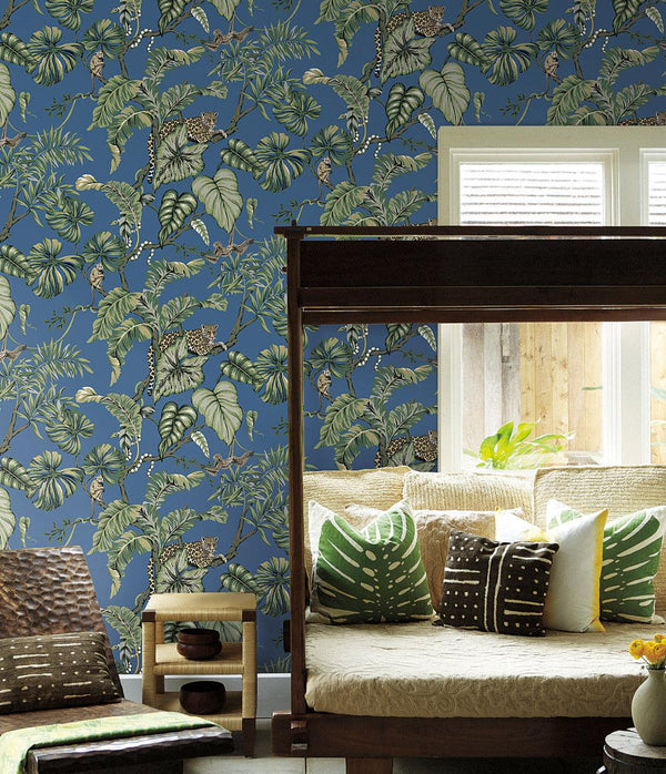 Wallpaper Jungle Cat Wallpaper // Blue 