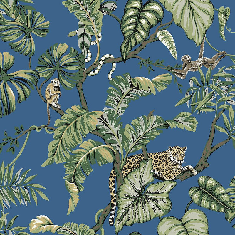 Wallpaper Jungle Cat Wallpaper Sample // Blue 8 x 10 