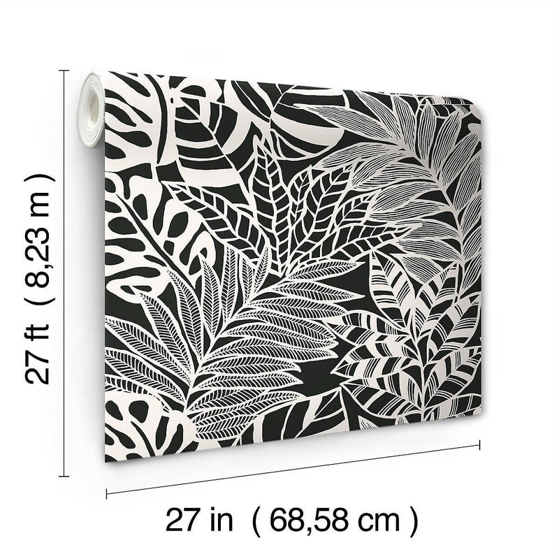 Wallpaper Jungle Leaves Wallpaper // Black & White 
