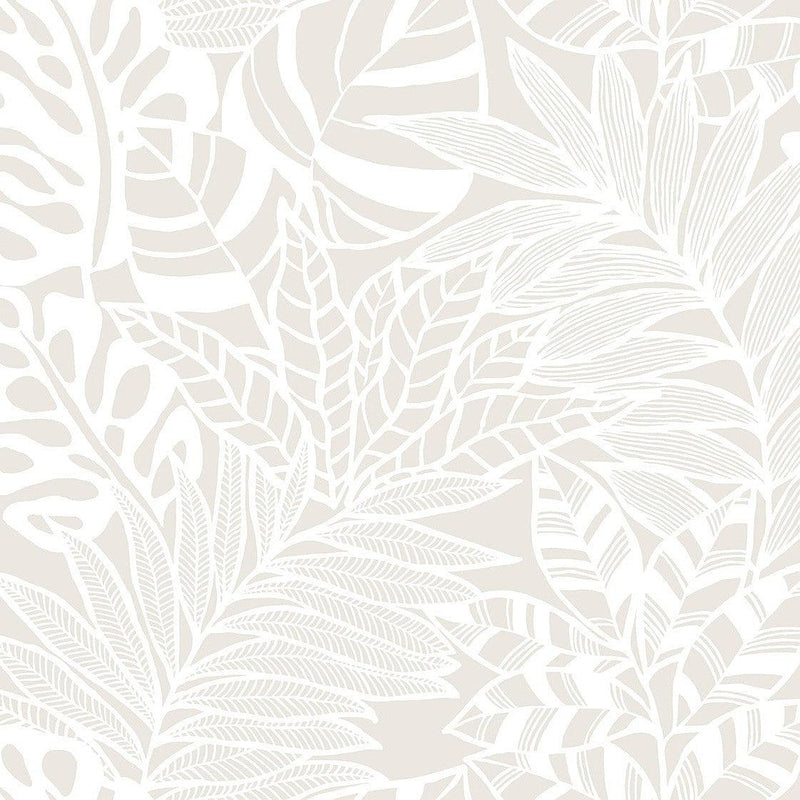 Wallpaper Jungle Leaves Wallpaper Sample // White 8 x 10 