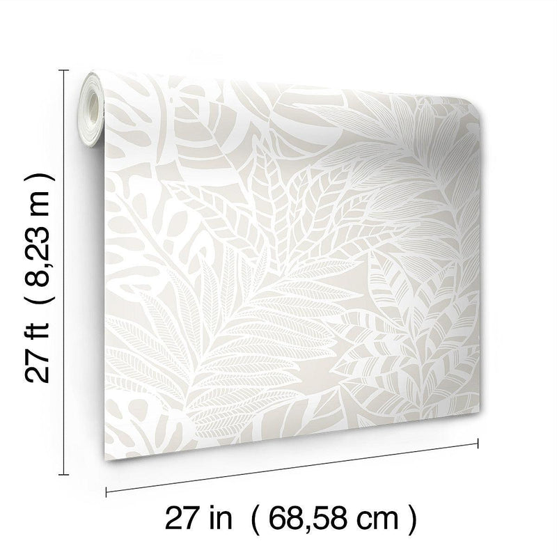 Wallpaper Jungle Leaves Wallpaper // White 