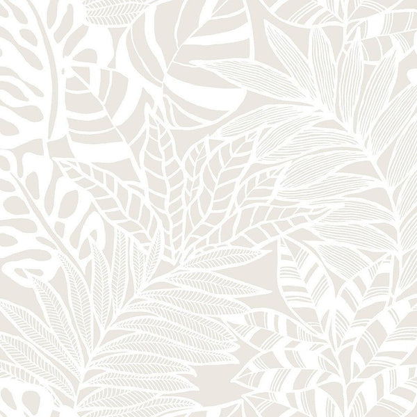 Wallpaper Jungle Leaves Wallpaper // White 
