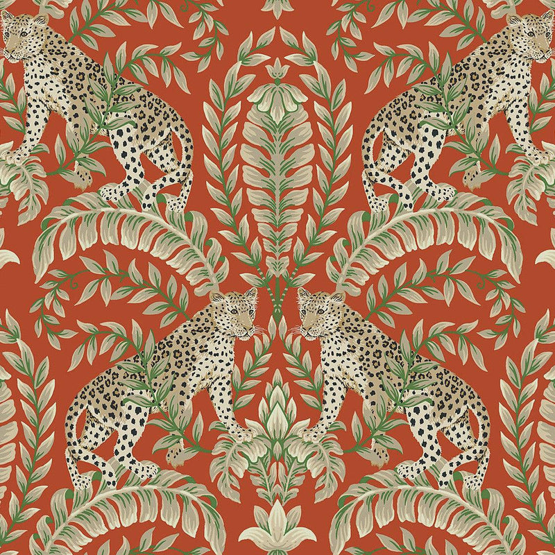 Wallpaper Jungle Leopard Wallpaper Sample // Orange 8 x 10 
