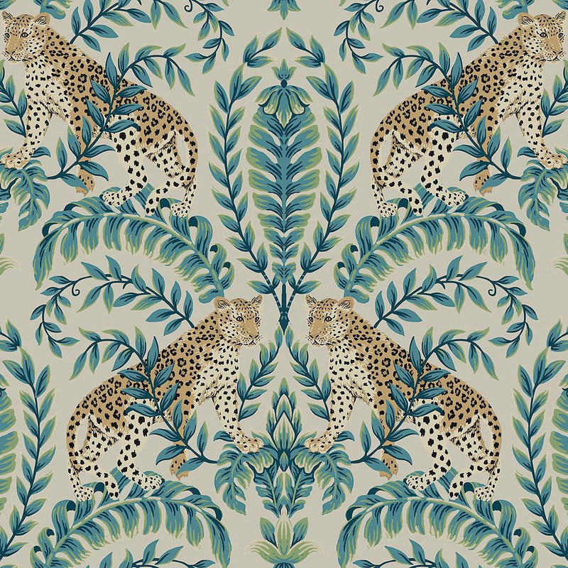 Wallpaper Jungle Leopard Wallpaper Sample // Taupe 8 x 10 