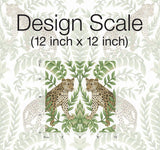Wallpaper Jungle Leopard Wallpaper // White & Green 